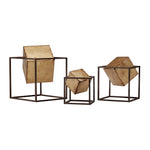Madison Park(マディソンパーク)◆置物・オブジェ◆ゴールドキューブ装飾3ピースセット／Quad Gold Cube Decor Set of 3