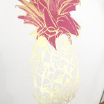 ＜即納品＞Intelligent Design(インテリジェントデザイン)◆キャンバスアート◆ゴールドピンクパイナップル 金箔装飾金色／Gold Pineapple Gold Foil Embellished Canvas