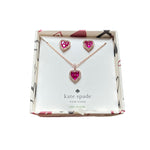 ＜即納品＞kate spade new york ケイトスペード Spell It Out Heart Jewelry Set ピアスとネックレスのセット KB469 Pink ピンク