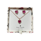 ＜即納品＞kate spade new york ケイトスペード Spell It Out Heart Jewelry Set ピアスとネックレスのセット KB469 Pink ピンク