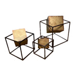 ＜即納品＞Madison Park(マディソンパーク)◆置物・オブジェ◆ゴールドキューブ装飾3ピースセット／Quad Gold Cube Decor Set of 3