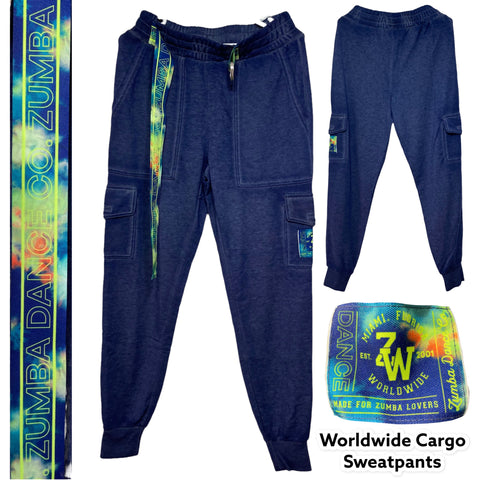 ＜即納品＞Zumba(ズンバ)／Worldwide Cargo Sweatpants／ワールドワイドカーゴスウェットパンツ／Style #Z1B000024／Color：Night Sky(ナイトスカイ)