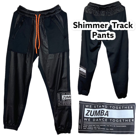 ＜即納品＞Zumba(ズンバ)／Shimmer Track Pants／シマートラックパンツ／Style #Z1B01367／Color：Bold Black(ボールドブラック)