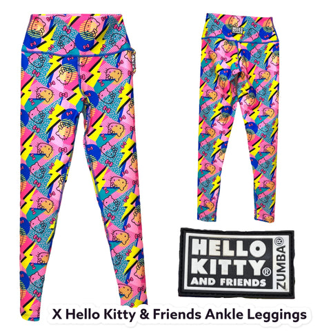 ＜即納品＞Zumba(ズンバ)／X Hello Kitty & Friends Ankle Leggings／ハローキティ＆フレンズアンクルレギンス／Style #Z1B000145／Color：Mell-Oh Yellow(メル-オーイエロー)