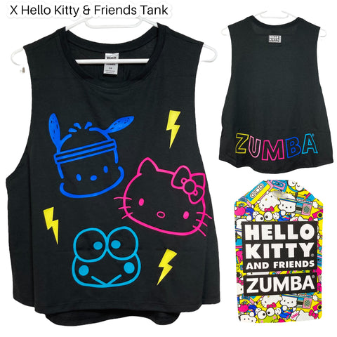 ＜即納品＞Zumba(ズンバ)／X Hello Kitty & Friends Tank／ハローキティ＆フレンズタンク／Style #Z1T000220／Color：Bold Black(ボールドブラック)