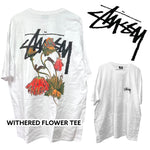 ＜即納品＞STUSSY（ステューシー）／WITHERED FLOWER TEE／ウィザードフラワーTシャツ／1904862-withered-flower-tee／Color：WHITE(ホワイト)