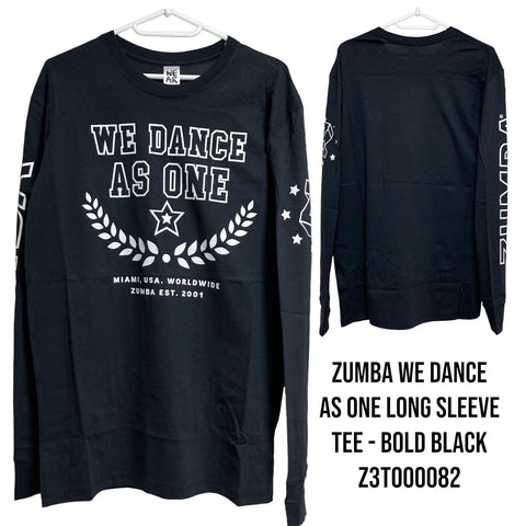 ＜即納品＞Zumba ズンバ We Dance As One Long Sleeve Tee ウィ・ダンス・アズ・ア・ワン ロングスリーブ Tシャツ Z3T000082 Bold Black ボールドブラック
