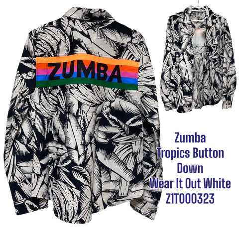 ＜即納品＞Zumba ズンバウェア Tropics Button Down トロピカルボタンダウン Z1T000323