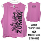 ＜即納品＞Zumba ズンバウェア Tropics High Neck Muscle Tank トロピックス ハイネックマッスルタンク Z1T000316
