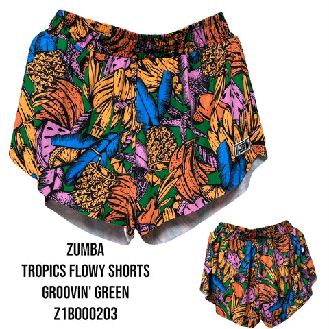 ＜即納品＞Zumba ズンバウェア Tropics Flowy Shorts トロピックス フローウィーショーツ Z1B000203