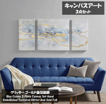 Madison Park(マディソンパーク)◆キャンバスアート◆グリッター金箔装飾／Blue Cosmo 3 Piece Canvas Set Hand Embellished Textured Glitter And Gold Foil