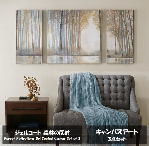 Madison Park(マディソンパーク)◆キャンバスアート◆フォレスト森林の反射／Forest Reflections Gel Coated Canvas Set of 3